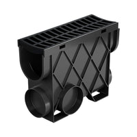 Reln Storm Drain Slimline Pit and Grate Plastic Black 344mm (L) x 121mm (W) x 261mm (D)