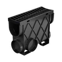 Reln Storm Drain Slimline Pit and Grate Plastic Black 344mm (L) x 121mm (W) x 261mm (D)