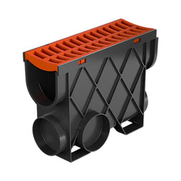 Reln Storm Drain Slimline Pit and Grate Plastic Terracotta 344mm (L) x 121mm (W) x 261mm (D)