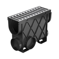 Reln Storm Drain Slimline Pit and Grate Stainless Steel 344mm (L) x 121mm (W) x 261mm (D)