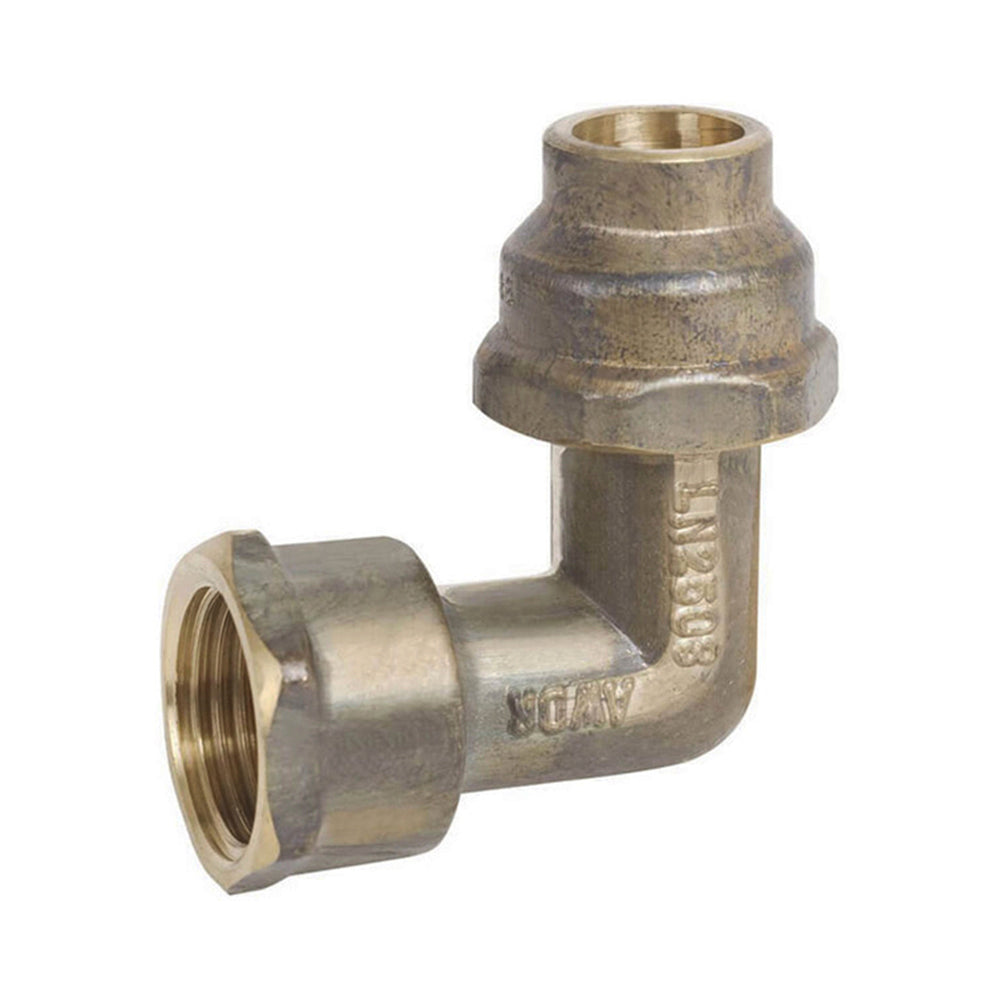 Brass Flared Elbow Copper x BSPF 15mm x 15mm (1/2" x 1/2")