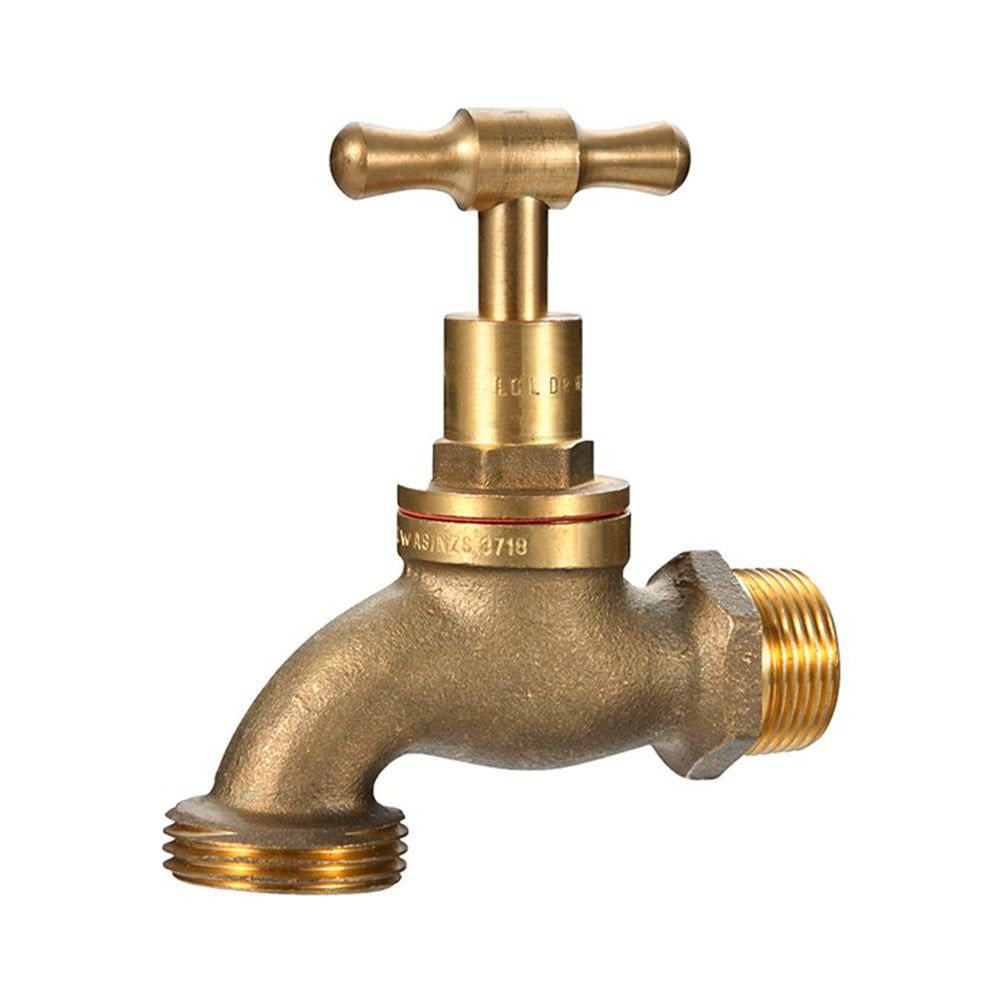 Brass Hose Tap BSPM 15mm x 20mm outlet (1/2" x 3/4")