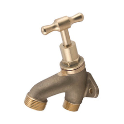 Brass Hose Tap Wall Mount BSPM 15mm x 20mm (1/2" x 3/4")