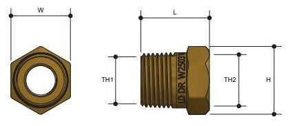 Graph image for Brass Flared Adaptor Copper x BSPM 15mm x 15mm (1/2