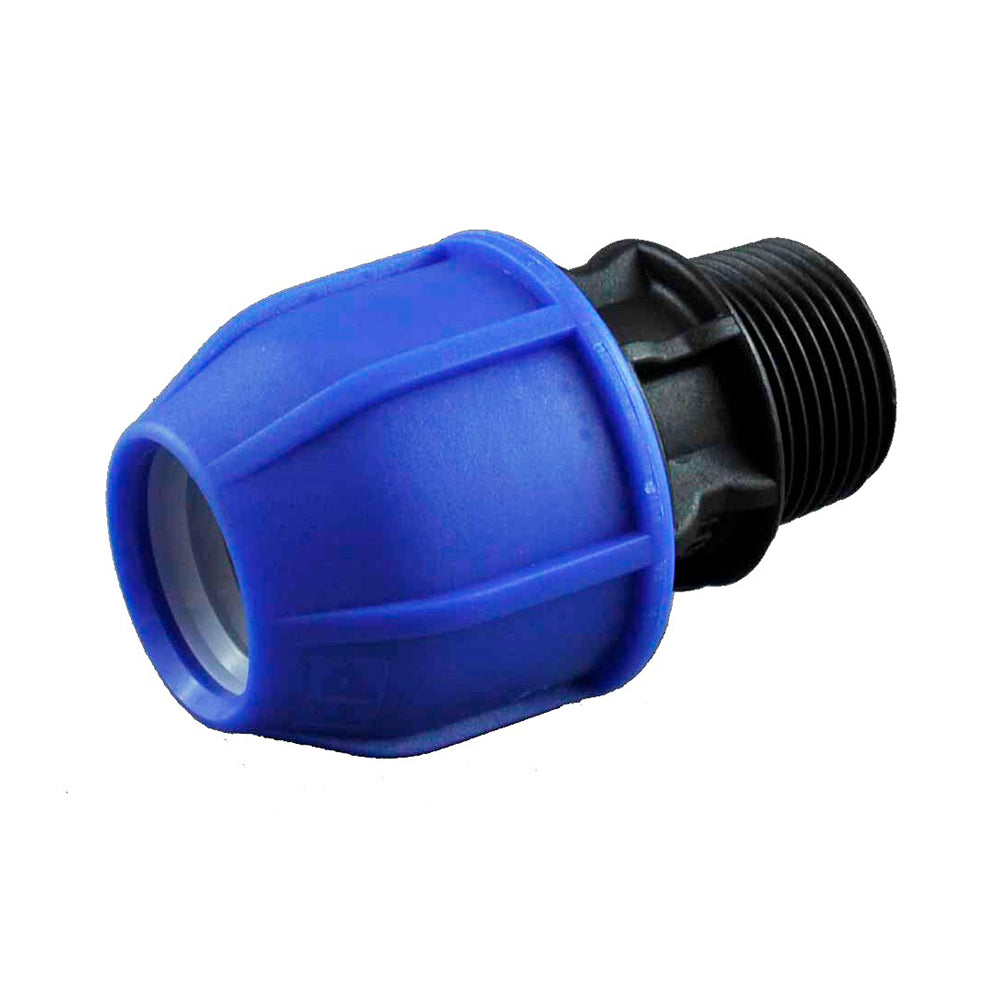 Compression Poly Metric End Connector- Poly x MI BSP - 63 mm x 2" - Norma