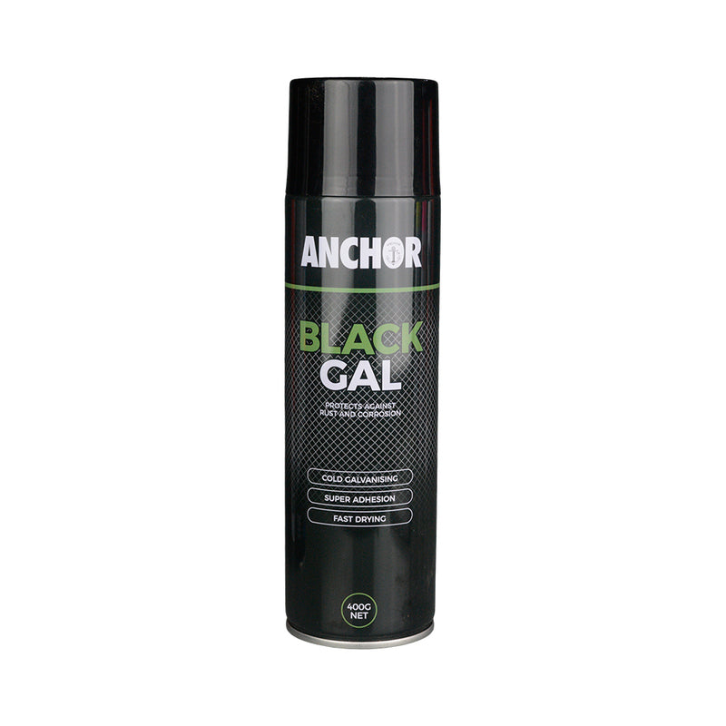 Tools Anchor Galvanising Industrial Zinc Protection Aerosol Paint Black 400g