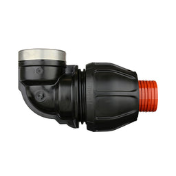 Compression Poly Rural Elbow- Poly x FI BSP - 1 1/2" x 1 1/2"