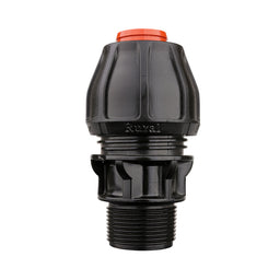 Compression Poly Rural End Connector- Poly x MI BSP - 1 1/4" x 1 1/4"