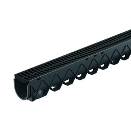 Reln Storm Drain Channel and Grate Plastic Black 3m (L) x 120mm (W) x 129mm (D)