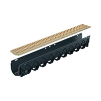 Reln Storm Drain Channel and Grate Plastic Sandstone 1m (L) x 120mm (W) x 129mm (D)