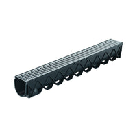 Reln Storm Drain Channel and Grate Stainless Steel 1m L x 120mm W x 129mm (D)