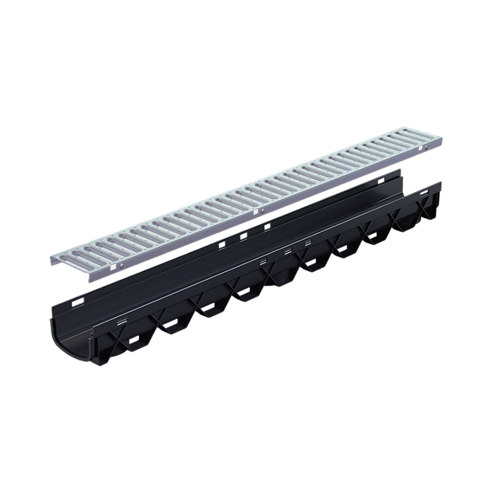 Reln Storm Mate Channel and Grate Galvanised Steel 1m L x 120mm W x 85mm D