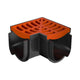 Reln Storm Drain Corner 90° with Grate Plastic Terracotta