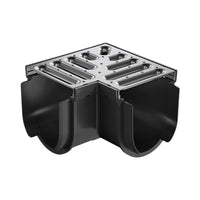 Reln Storm Drain Corner 90° with Grate Stainless Steel