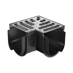 Reln Storm Drain Corner 90° with Grate Stainless Steel