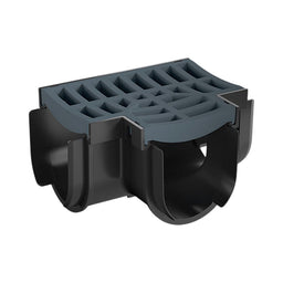 Reln Storm Drain Tee Piece with Grate Plastic Grey