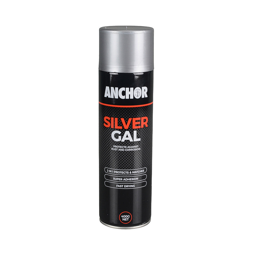 Tools Anchor Galvanising Industrial Zinc Protection Aerosol Paint Silver 400g