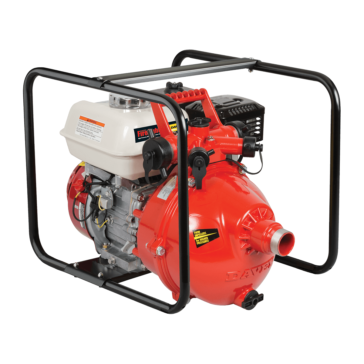 Davey 5255H petrol firefighting pump with supplied roll frame.