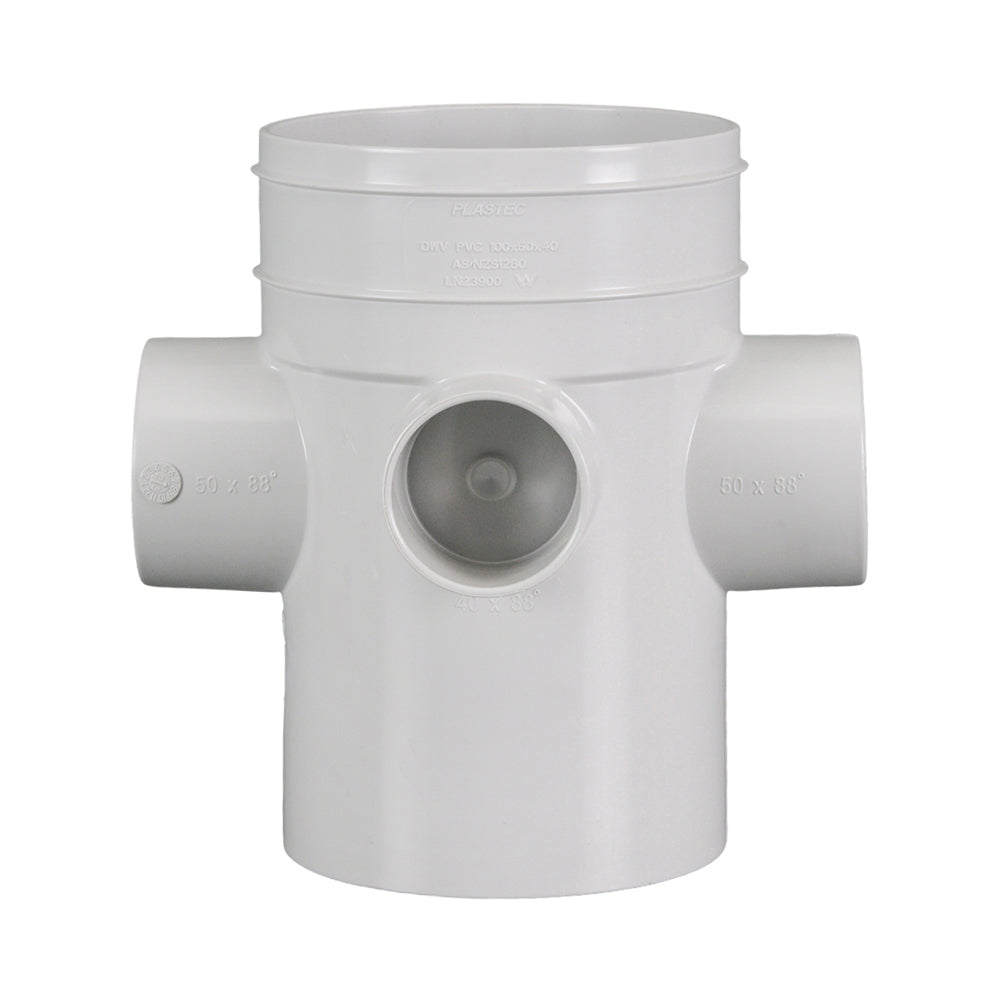 4 Way Riser Connection DWV 4 Way Riser MF 88° 100mm x 50x50x40x40 - Perth Irrigation - Retic ...