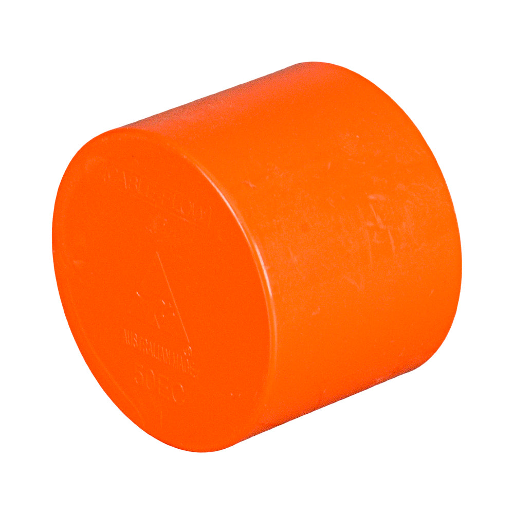 PVC Electrical End Cap Orange 100mm