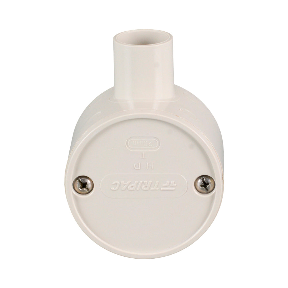 PVC Electrical Junction Box, Round Shallow Grey 1 way 20mm - Perth ...