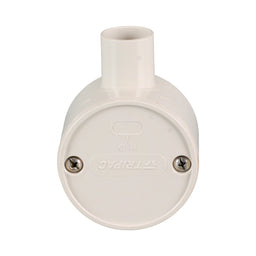 PVC Electrical Junction Box, Round Shallow Grey 1 way 25mm