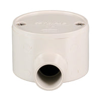 PVC Electrical Junction Box, Round Shallow Grey 1 way 25mm