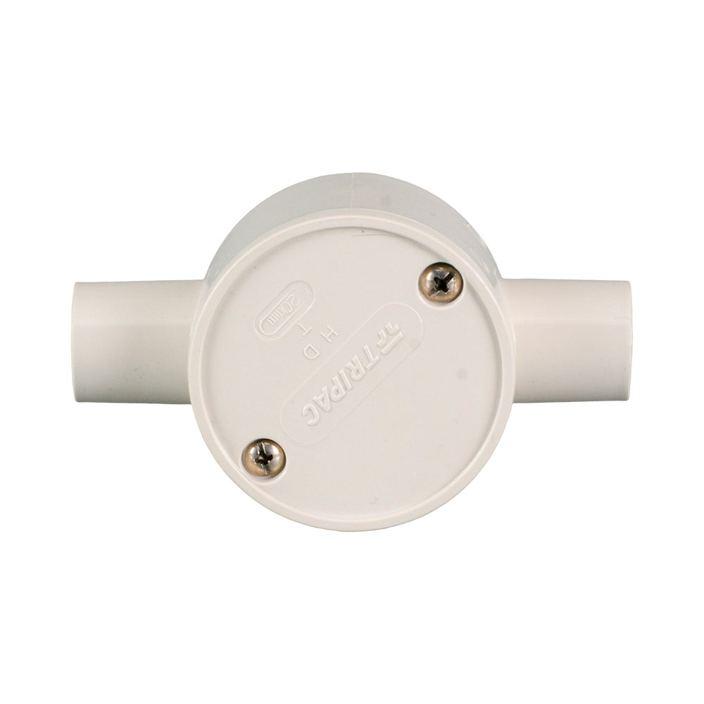 PVC Electrical Junction Box, Round Shallow Grey 2 way 25mm - Perth ...