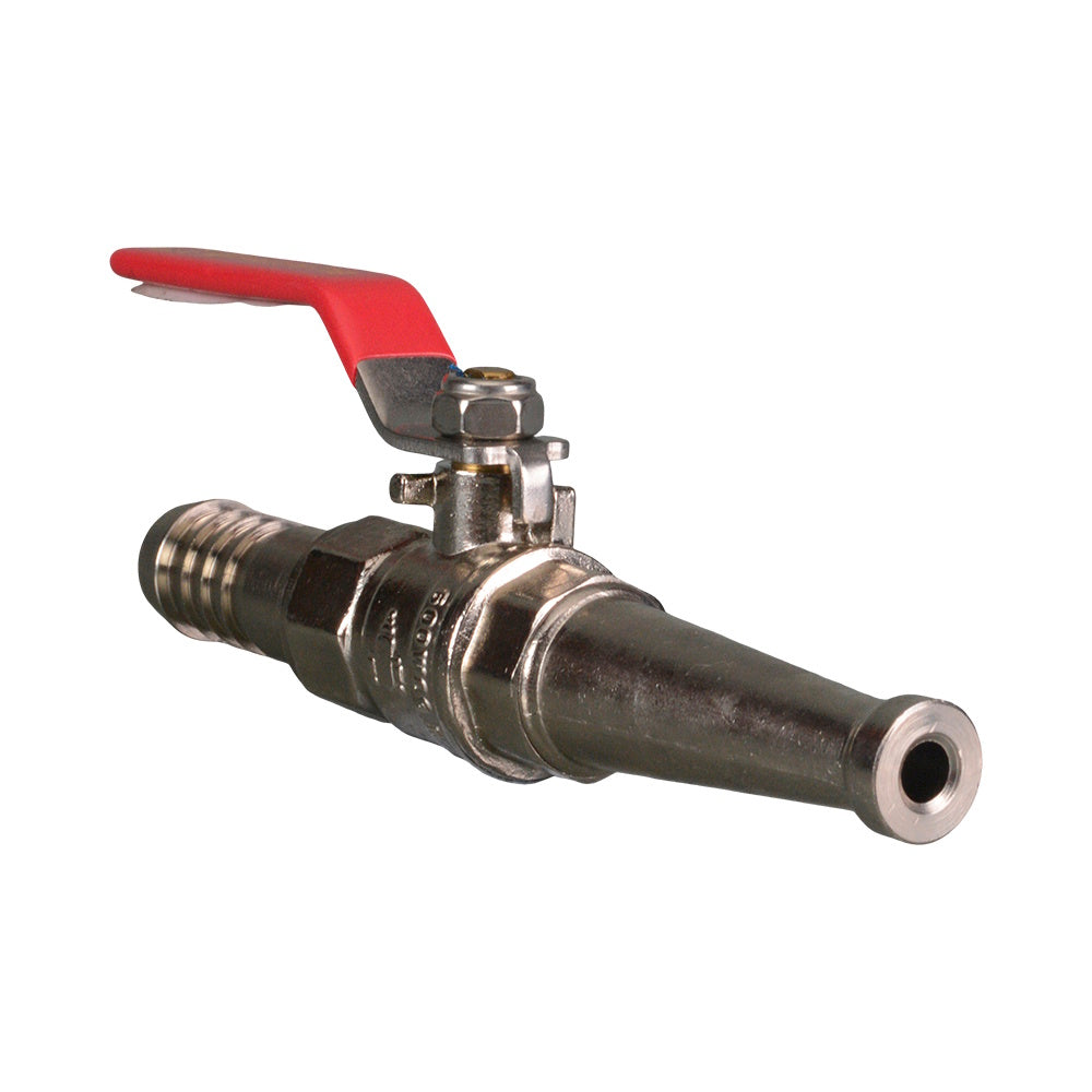 Fire Hose Nozzle Chrome Plated Ball Valve Hose Tail 3/4 Barb