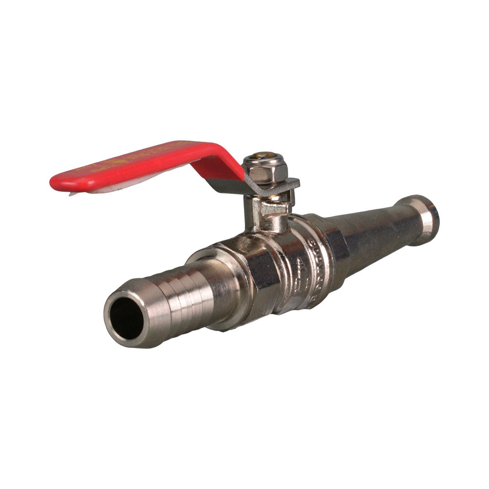 Fire Hose Nozzle Chrome Plated Ball Valve Hose Tail 3/4 Barb