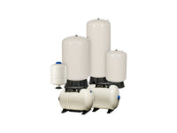 Franklin pressure tank family showing representative sizes and mounting configurations; individual model appearance varies