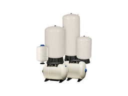 Franklin pressure tank family showing representative sizes and mounting configurations; individual model appearance varies