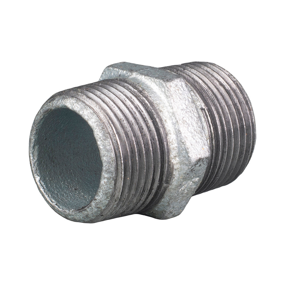 Galvanised Malleable Iron Hex Nipple 65mm (2 1/2")