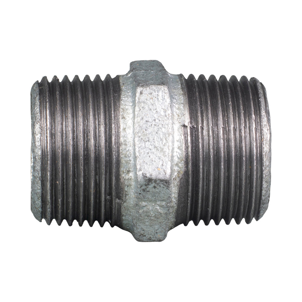 Galvanised Malleable Iron Hex Nipple 15mm (1/2")