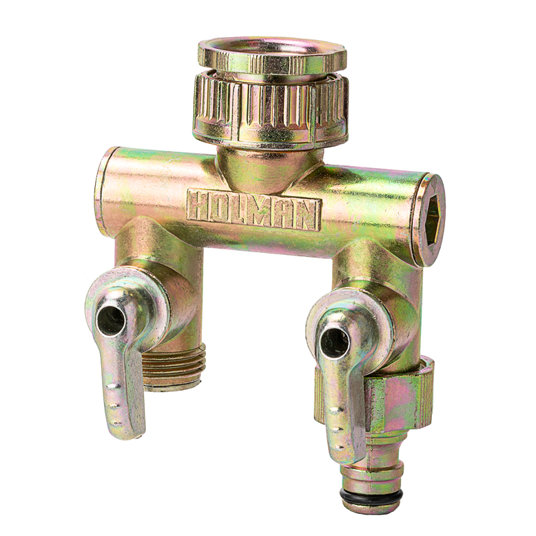 Holman Metal Hose Tap Outlet 2-Way - Perth Irrigation - Retic Fittings ...