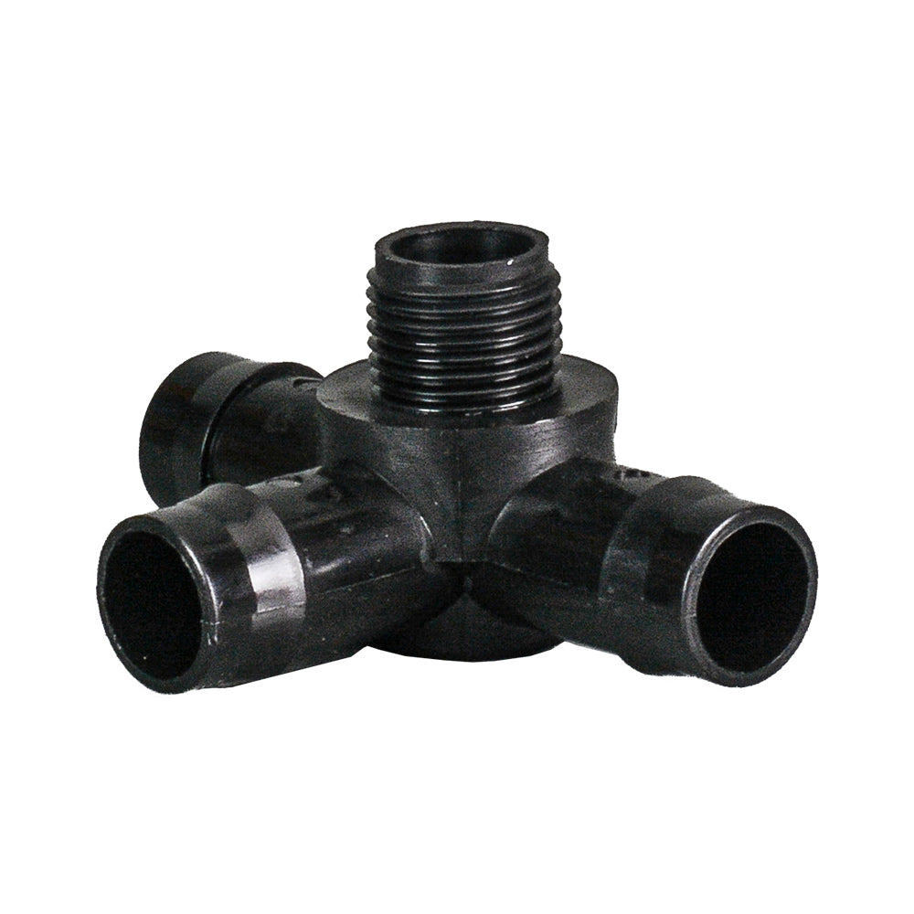 LD Barbed Side Outlet Tee 19 mm to 1/2" Male Thread