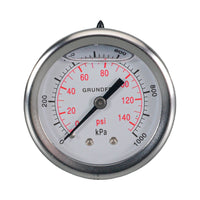 Pressure Gauge 55mmx1/4"BSP (Back Entry) Fima glyc fill 1000kpA