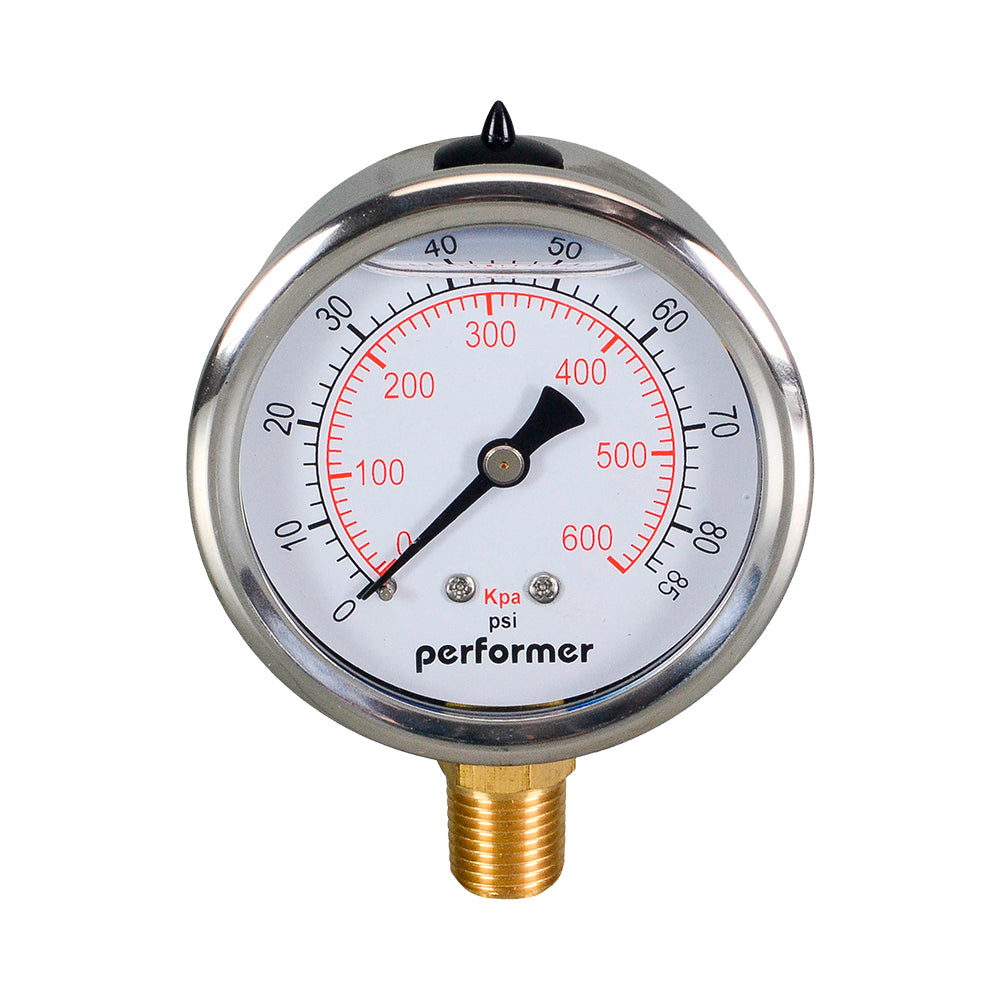 Pressure Gauge 63mm x 1/4" BSP Glycerine Filled 0-600kPa(0-87PSI)