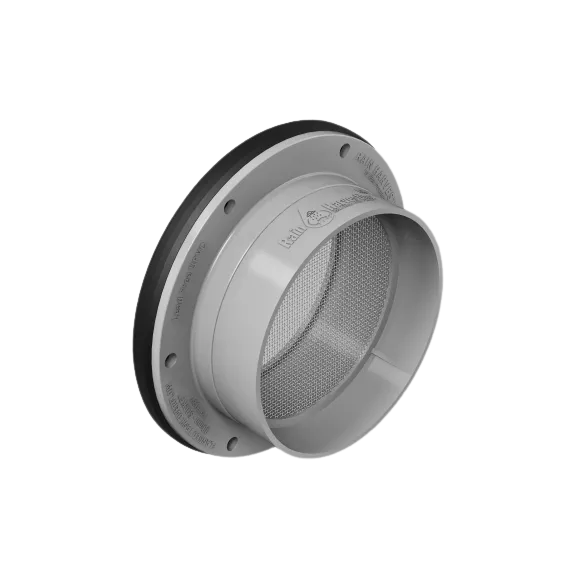 Rain Harvesting Flanged Tank Overflow Kit Flat 90mm Socket (includes Flange, Gasket, Mosquito-Proof Screen, Screws)