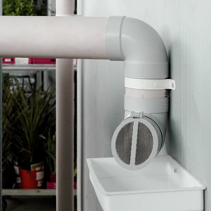 Rain Harvesting Overflow Flap Valve with Vented Screen 90mm