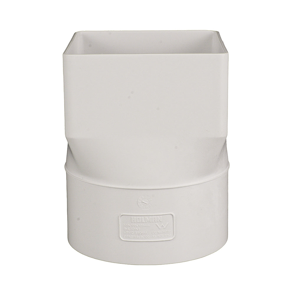 Stormwater Down Pipe Adapter 100mm x 100mm to 100mm Pipe