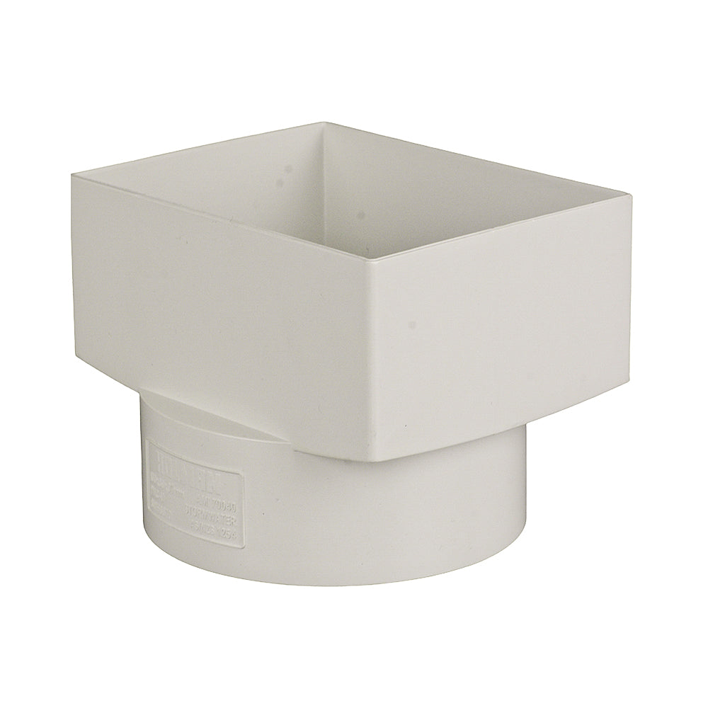 Stormwater Rectangle Downpipe Adaptor 100mm x 80mm to 90mm Pipe