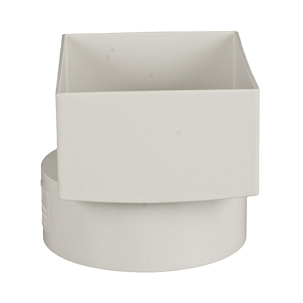 Stormwater Rectangle Downpipe Adaptor 100mm x 80mm to 90mm Pipe