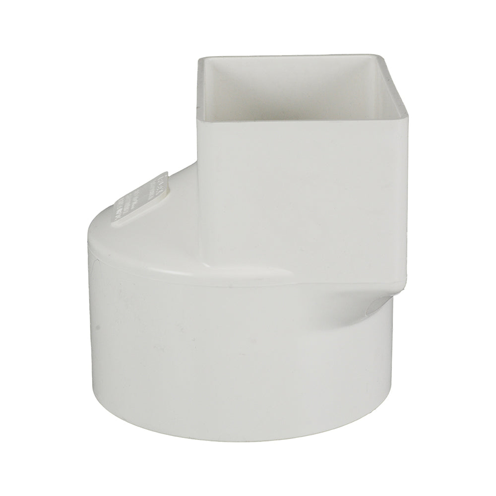 Stormwater Rectangle Downpipe Adaptor 80mm x 50mm to 90mm Pipe