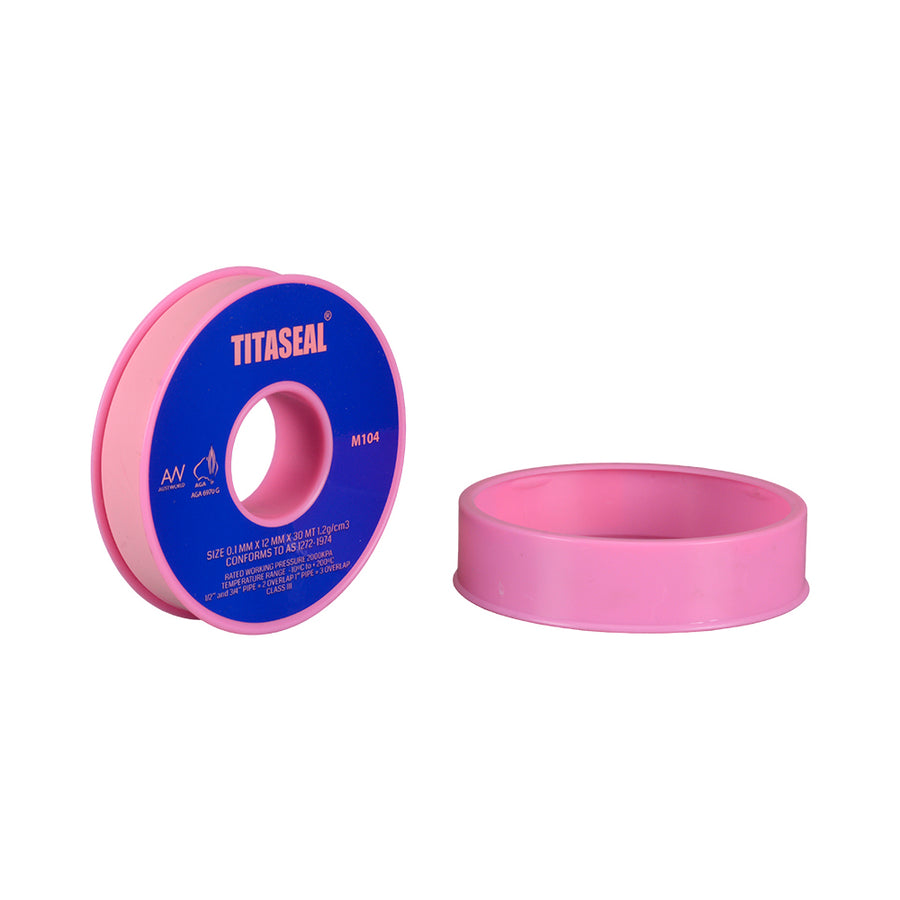 Pink High Density Plumbers Thread Tape 12mm x 30 metre - Perth ...