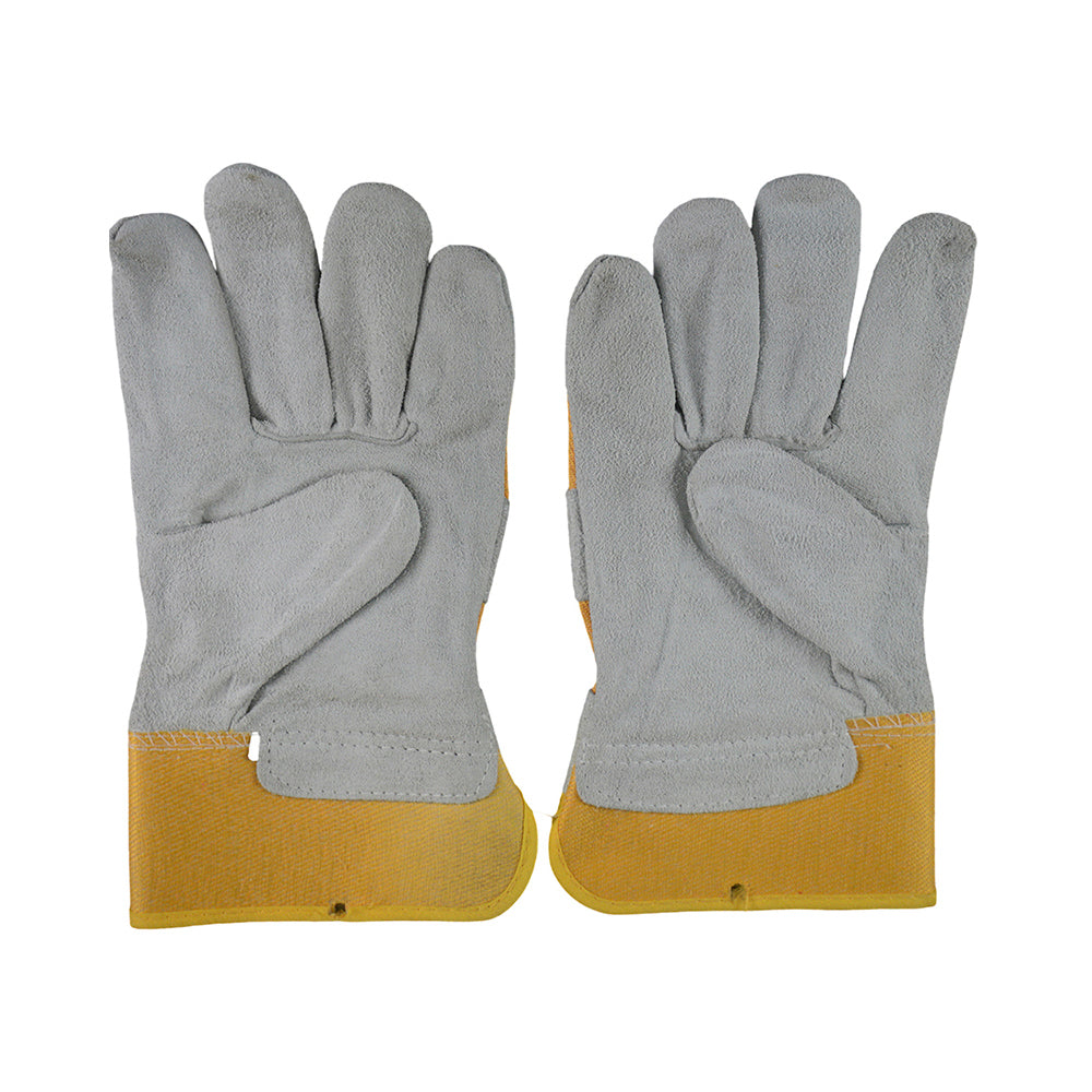 ING-CO Leather Gloves with Cotton Back