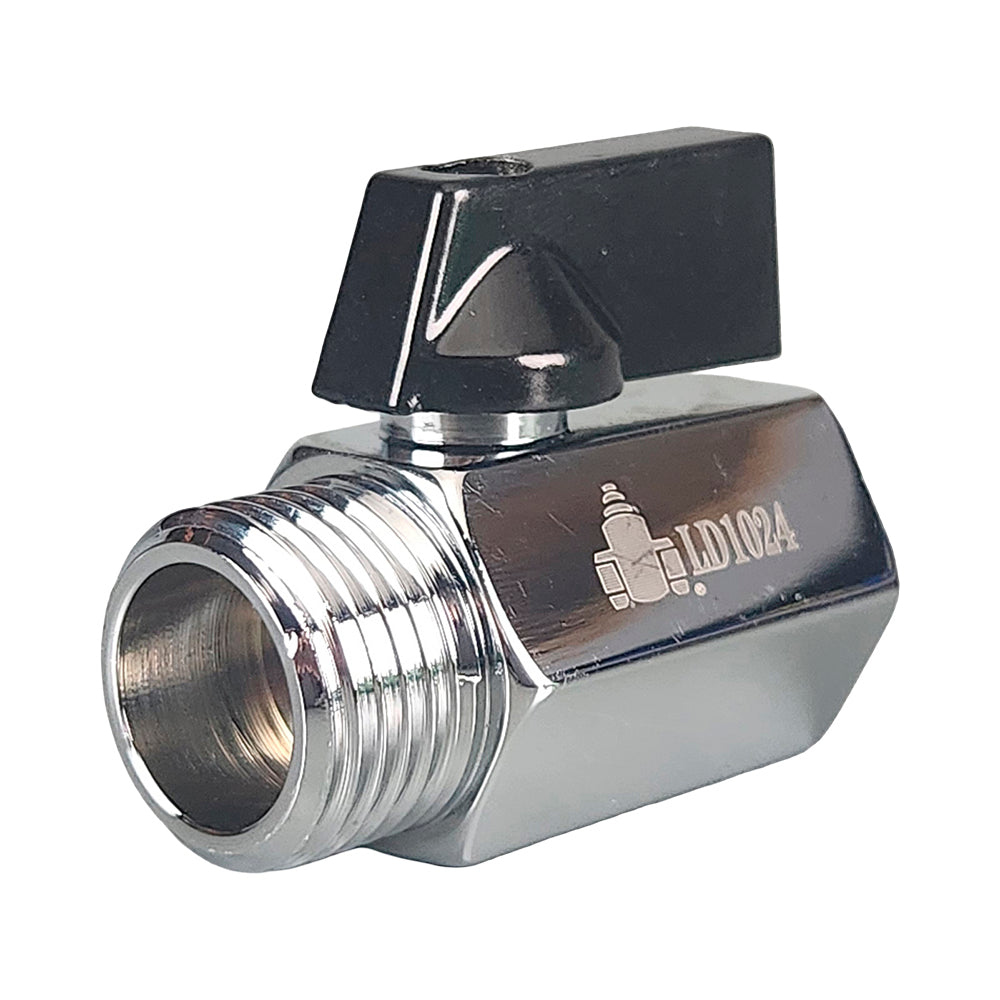 Chrome Plated, Brass Ball Valve 1/4" BSP Male x BSP Female