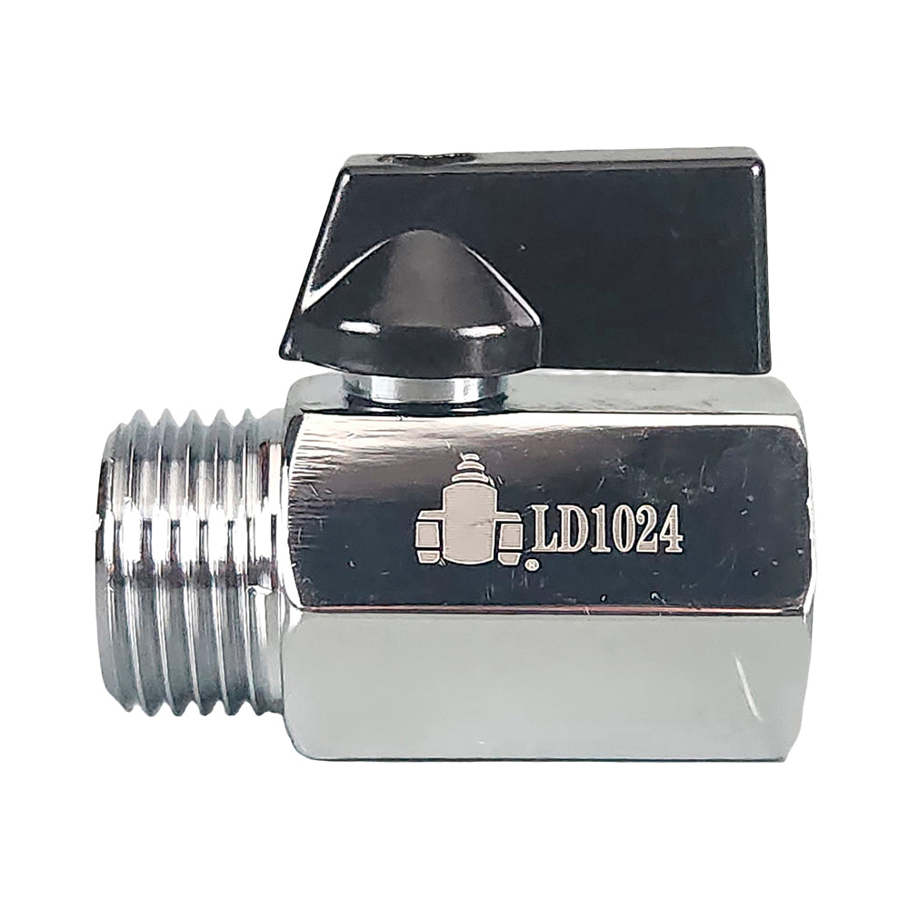Chrome Plated, Brass Ball Valve 1/4" BSP Male x BSP Female