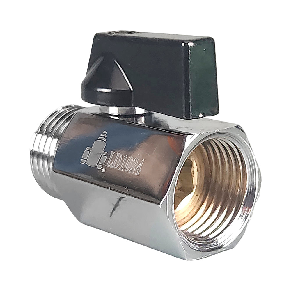 Chrome Plated, Brass Ball Valve 1/4" BSP Male x BSP Female