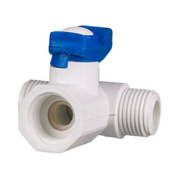 PVC Mini Ball Valve White Tee, MFM Thread - 1/2" (15mm)